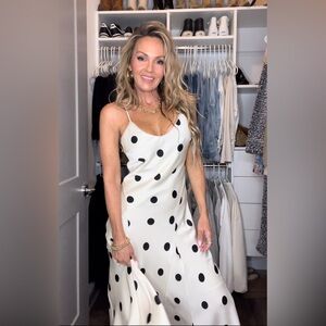Vici Black and White Polka Dot Midi Dress - like new - see all pics for details